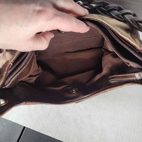 Rosetti Classic Everyday Workwear Braided Strap Multi-Color Fabric Hobo Bag - Picture 8 of 12